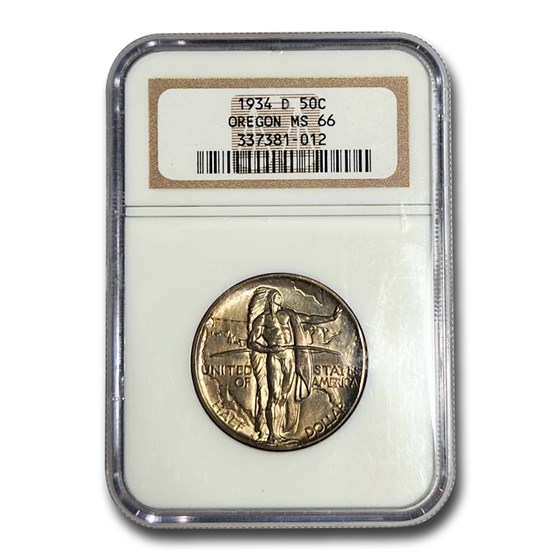 1934-D Oregon Trail Commemorative Half Dollar MS-66 NGC 1934-D Oregon Trail Commemorative Half Dollar MS-66 NGC